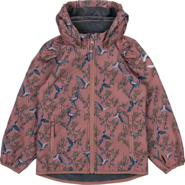 Bild 1 von Mikk-Line Softshelljacke mit Vogel-Muster, rosa, Gr. 98/104