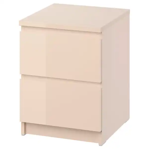 Bild 1 von MALM Kommode mit 2 Schubladen, hellorange/Hochglanz 40x55 cm