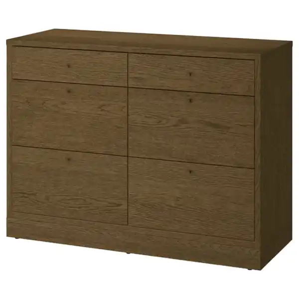 Bild 1 von TONSTAD Kommode mit 6 Schubladen, braun gebeiztes Eichenfurnier 120x47x90 cm