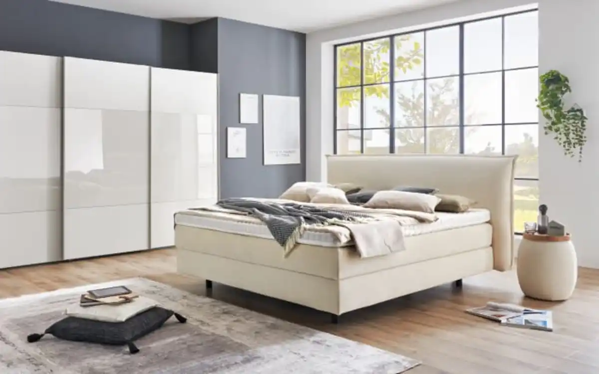 Bild 1 von Mondo - Boxspringbett Barell, beige, 180 x 200 cm, Härtegrad 2/3