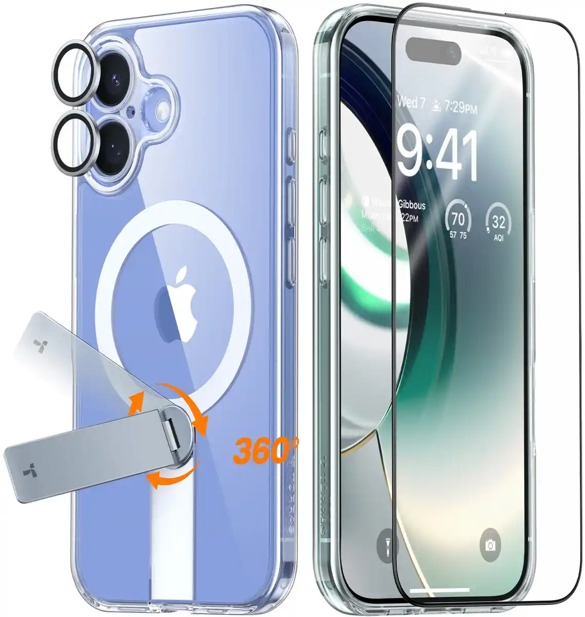 Bild 1 von Pstand Spin 3-in-1 Bundle für iPhone 16 transparent