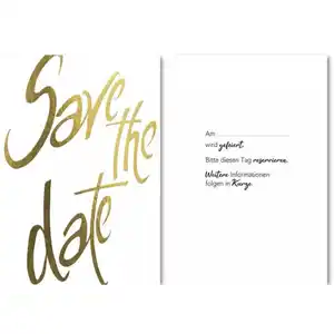 5 Einladungskarten - Save the Date - ca. 10,5 x 15 cm