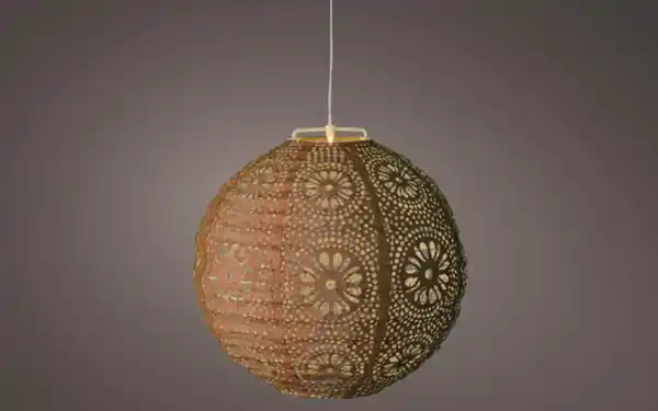 Bild 3 von Solar-Laterne, rund, orange, 25 cm