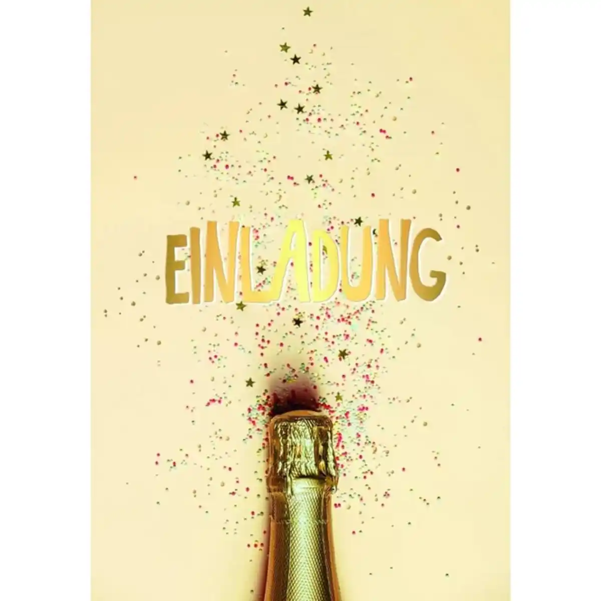 Bild 1 von 5 Einladungskarten - Sektflasche - ca. 10,5 x 15 cm