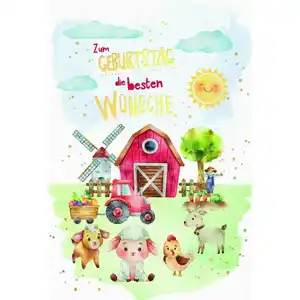 Geburtstagskarte - Zum Geburtstag die besten W&#252;nsche
