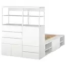 Bild 2 von PLATSA Bettgestell m 5 Türen + 5 Schubl., weiß/Fonnes weiß 140x244x163 cm