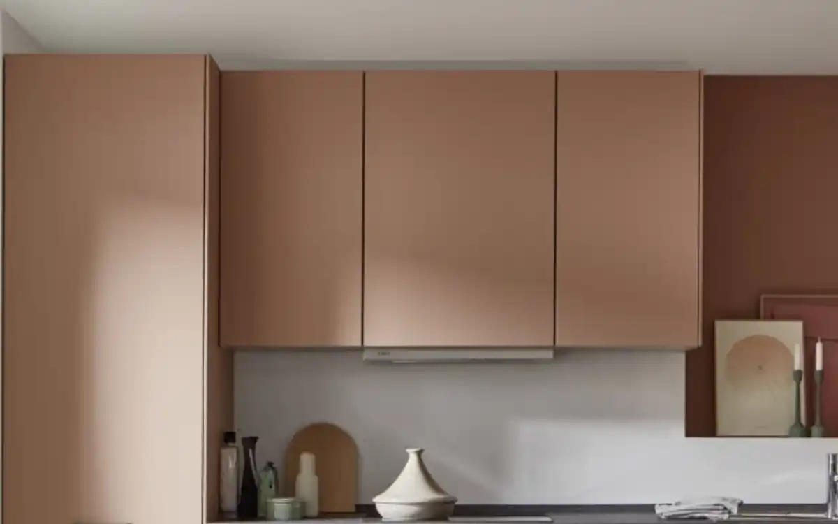 Bild 2 von Nobilia - Einbauküche Senso, koralle/Nussbaum Nachbildung, inkl. Elektrogeräte