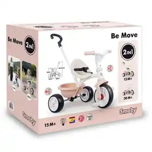 2in1 Dreirad - Be Move - mit Schubstange - ros&#233;
