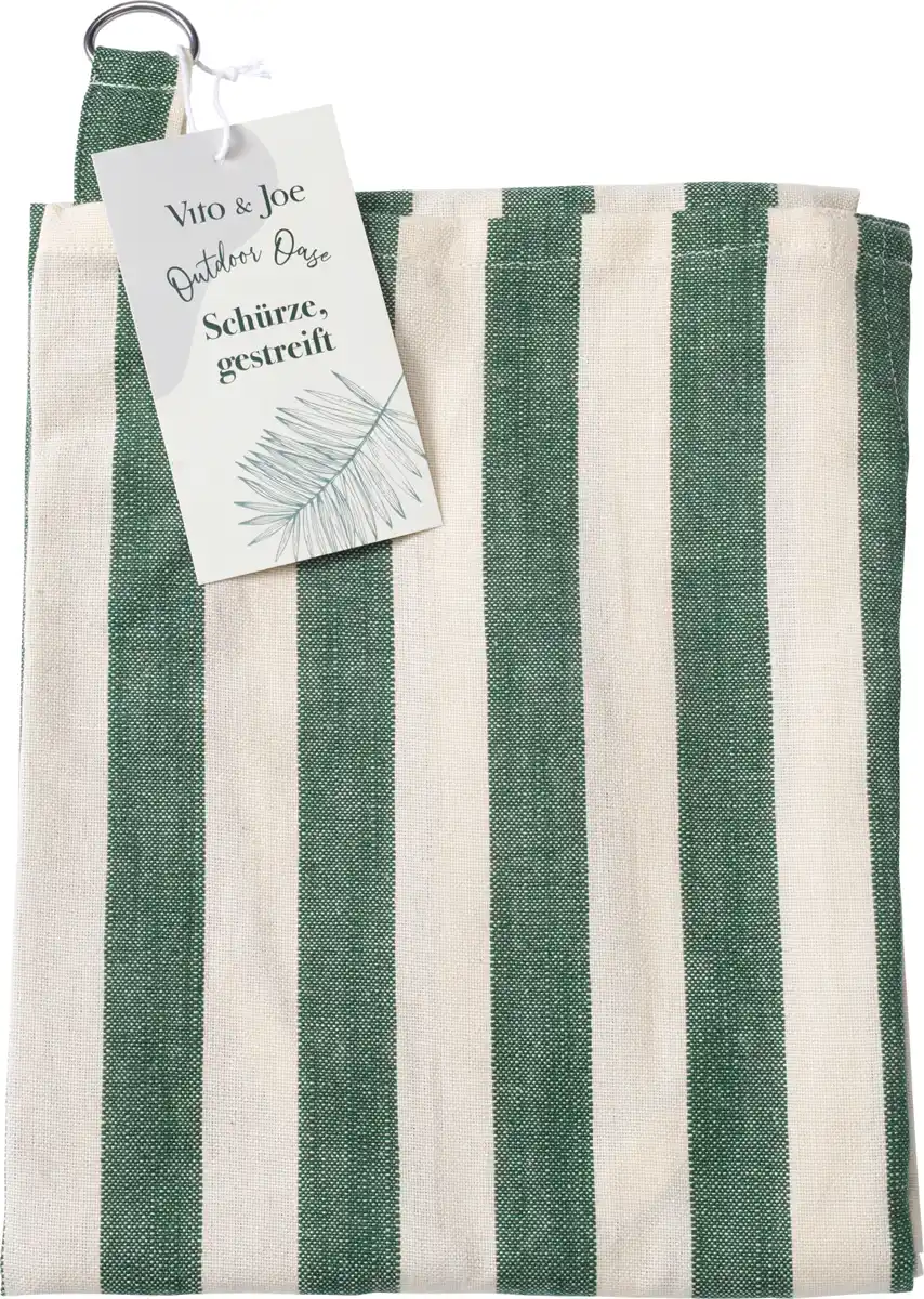 Bild 1 von Vito & Joe Schürze aus Baumwolle, grün gestreift (85x75 cm)