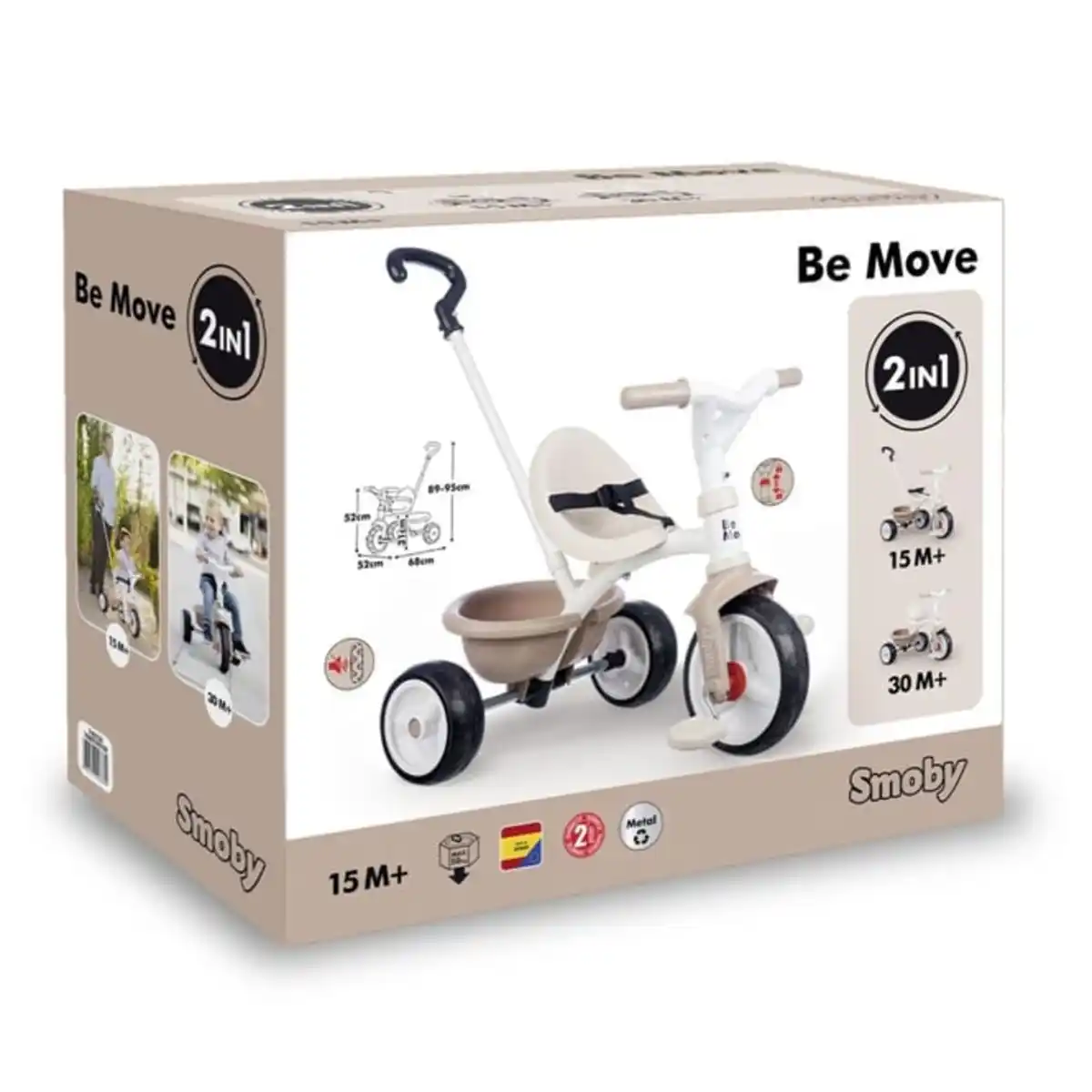 Bild 1 von 2in1 Dreirad - Be Move - mit Schubstange - beige