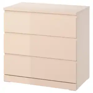 MALM Kommode mit 3 Schubladen, hellorange/Hochglanz 80x78 cm