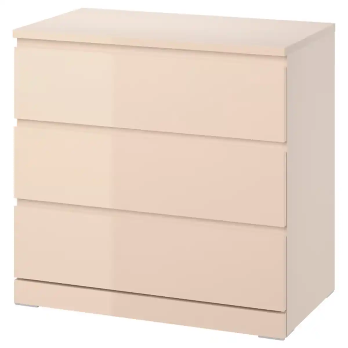 Bild 1 von MALM Kommode mit 3 Schubladen, hellorange/Hochglanz 80x78 cm