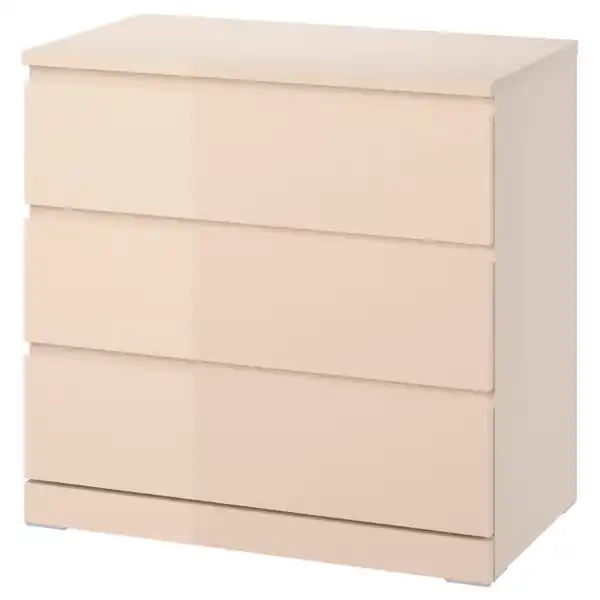 Bild 1 von MALM Kommode mit 3 Schubladen, hellorange/Hochglanz 80x78 cm