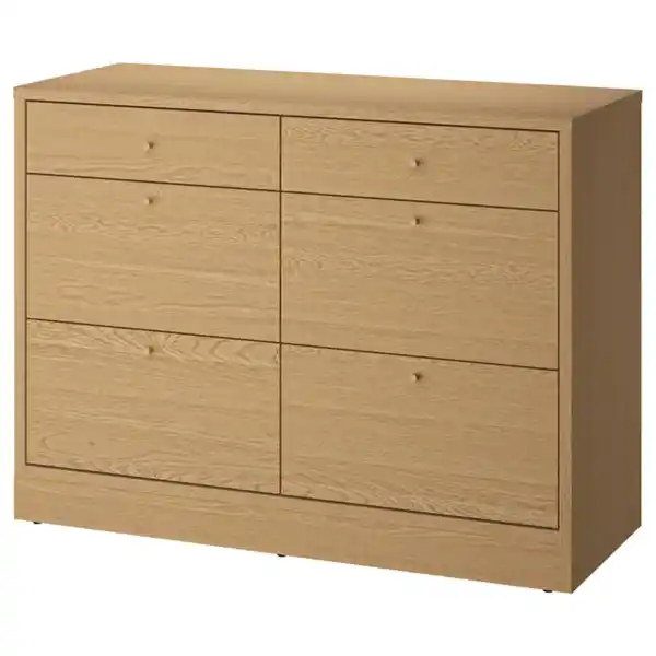 Bild 1 von TONSTAD Kommode mit 6 Schubladen, Eichenfurnier 120x47x90 cm