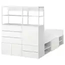 Bild 1 von PLATSA Bettgestell m 5 Türen + 5 Schubl., weiß/Fonnes weiß 140x244x163 cm