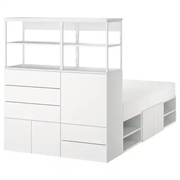 Bild 1 von PLATSA Bettgestell m 5 Türen + 5 Schubl., weiß/Fonnes weiß 140x244x163 cm