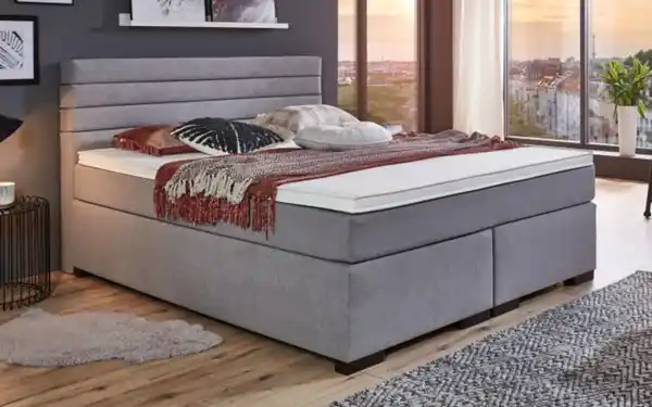 Bild 1 von Boxspringbett BX1750 Kokomo, silber, 180 x 200 cm, mit höhenverstellbarem Kopfteil