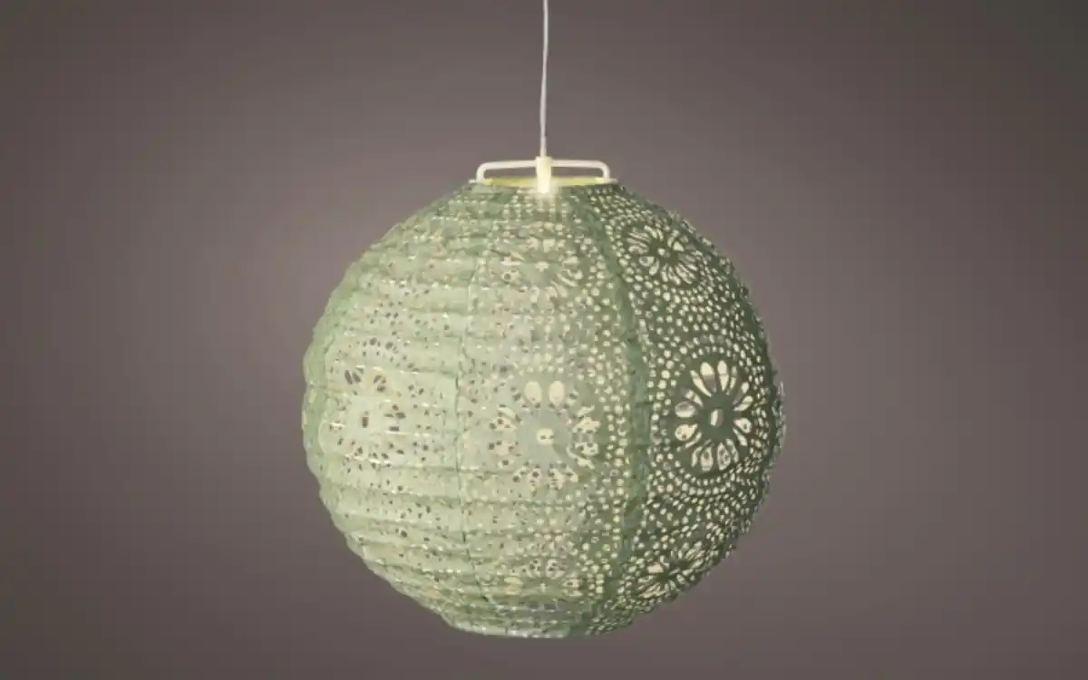 Bild 3 von Solar-Laterne, rund, grün, 25 cm