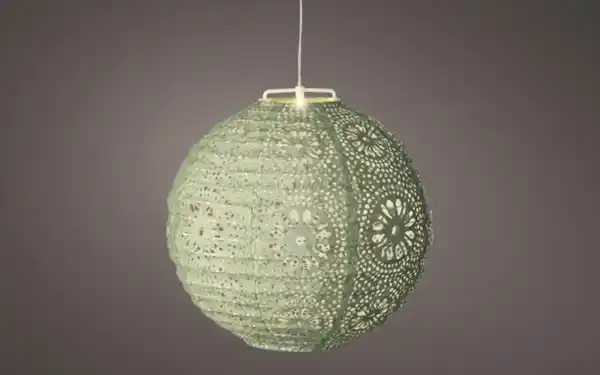 Bild 3 von Solar-Laterne, rund, grün, 25 cm