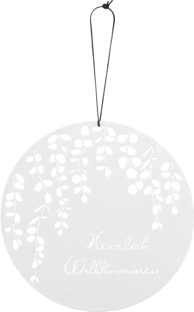 Bild 1 von BOLTZE Metallscheibe "Herzlich willkommen", weiß