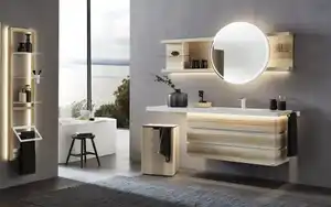 Thielemeyer - Badkombination Fresh, Massivholz Wildeiche Altholz-Design, 176 cm