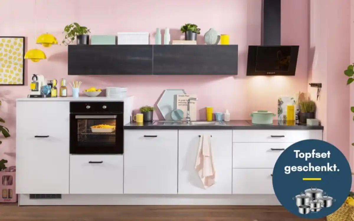 Bild 1 von Impuls - Einbauküche IP1200, space grau, inkl. Privileg Elektrogeräte