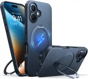 UPRO Ostand Spin Case für iPhone 16 schwarz