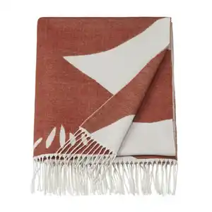HYLSNEJLIKA Plaid, orange/Blumenmuster 130x170 cm