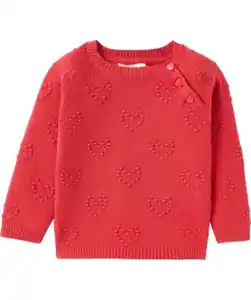 Strickpullover mit Stickereien, pink