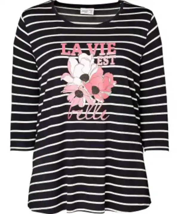 Bild 1 von Shirt mit 3/4-Arm, blau/weiß