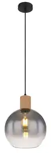 Hängeleuchte Moitas max. 40 Watt, Naturfarben, Schwarz
