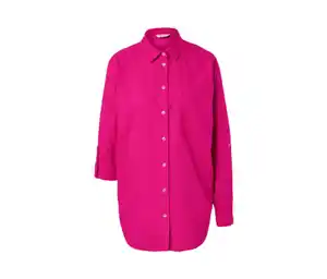 Lange Leinenbluse, pink