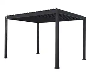 Leco Premium Pergola, 3 x 4 m, inkl. 2 Seitenwänden, anthrazit