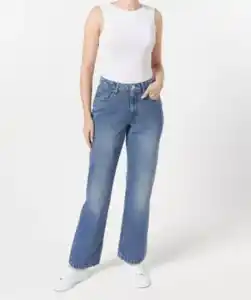 Jeans High-waist, jeansblau