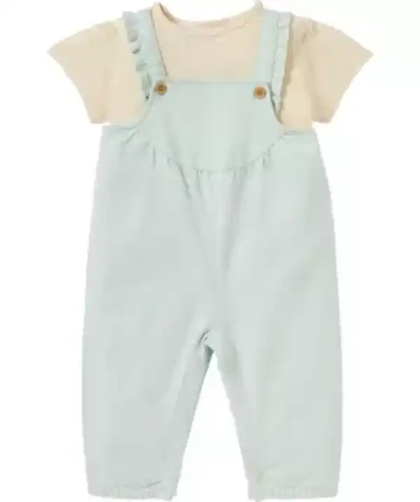 Bild 1 von Newborn T-Shirt und Latzhose, hellblau