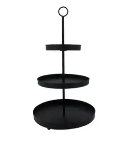 Schwarze Deko-Etagere, schwarz