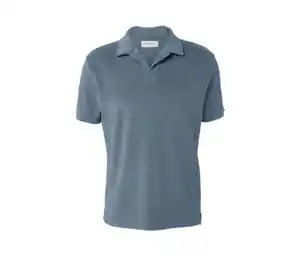 Frottee-Poloshirt, blaugrau
