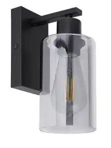 Wandleuchte 15465W in Grau max. 60 Watt Wandlampe, Grau, Schwarz
