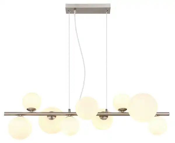 Bild 1 von LED-Hängeleuchte Riha Opal/Nickelfarben max.3,5Watt, Opal, Nickelfarben, Transparent
