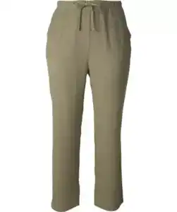 Palazzohose mit Tunnelzug, Khaki