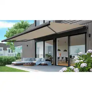 Vollkassettenmarkise, BxL: 350 x 250 cm, beige-anthrazit