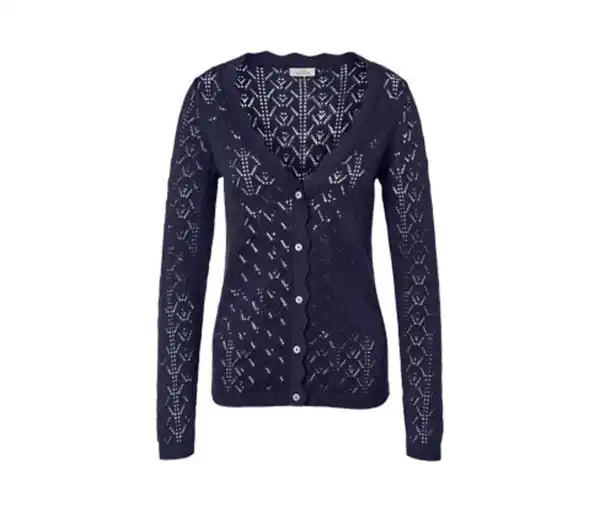 Bild 1 von Strickjacke mit Ajour-Muster, dunkelblau