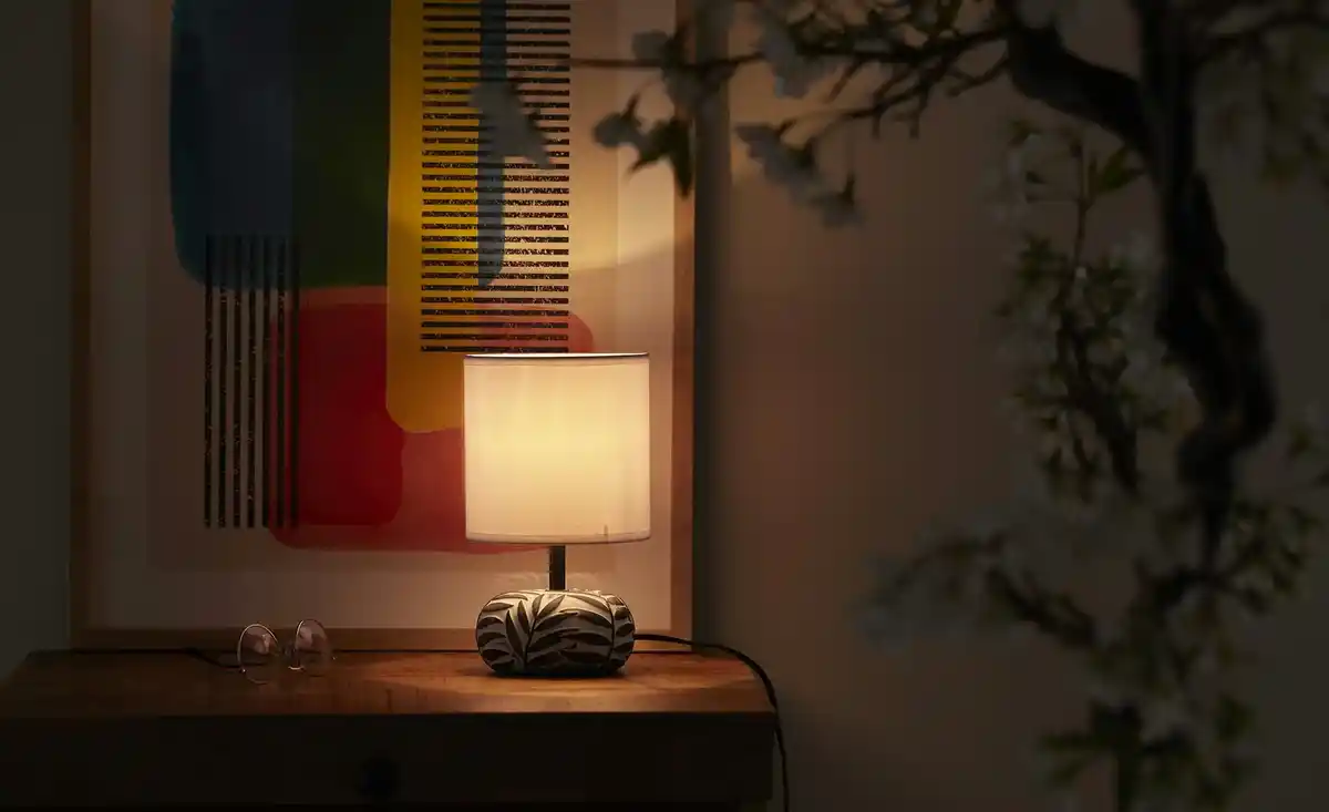 Bild 1 von KHG Keramik-Tischleuchte, 1-flammig, weiß/schwarz