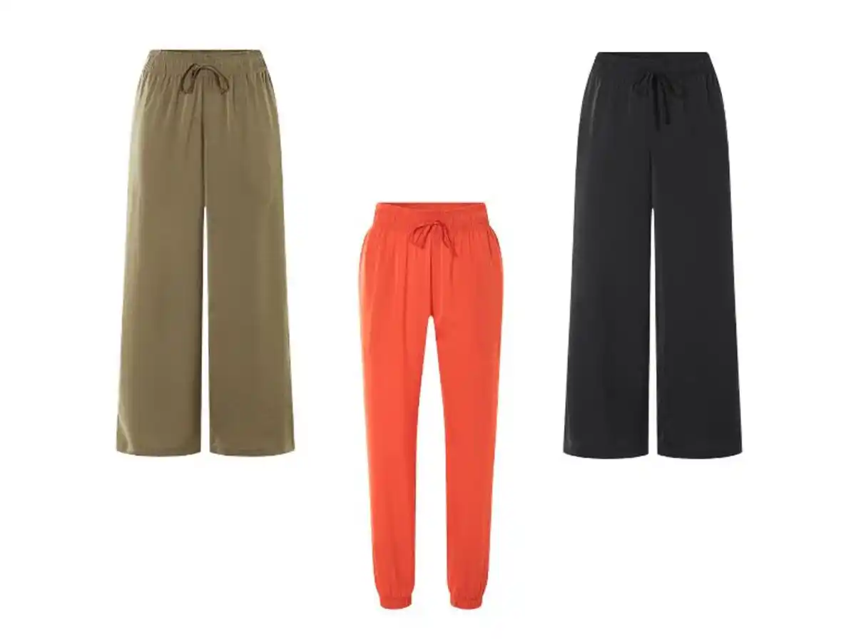 Bild 2 von esmara® Damen Wide-Leg-Satinhose / Satinhose, mit seitlichen Eingrifftaschen