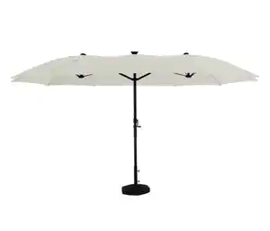 LECO Doppel-Sonnenschirm* mit LED-Beleuchtung, oval, ca. 270 x 460 cm, beige