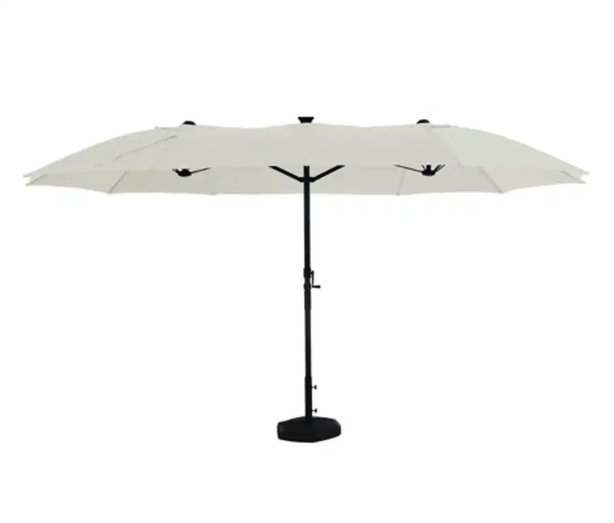 Bild 1 von LECO Doppel-Sonnenschirm* mit LED-Beleuchtung, oval, ca. 270 x 460 cm, beige