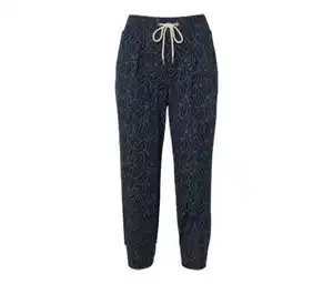 3/4-Jerseyhose, blau-cremeweiß