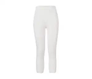 3/4-Leggings mit Spitzenborte, weiß
