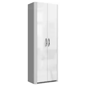Moderano Garderobenschrank, Weiß, Alu, Holzwerkstoff, 1 Fächer, 66x187x37.5 cm, Beimöbel erhältlich, Typenauswahl, Garderobe, Garderobenschränke, Garderobenschränke