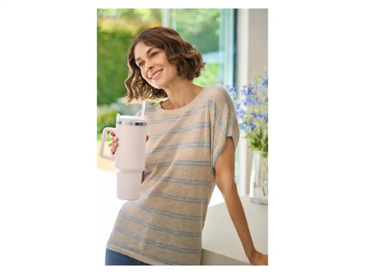 Bild 2 von LIVARNO home Edelstahl-Isolierbecher, mit wiederverwendbarem Trinkhalm